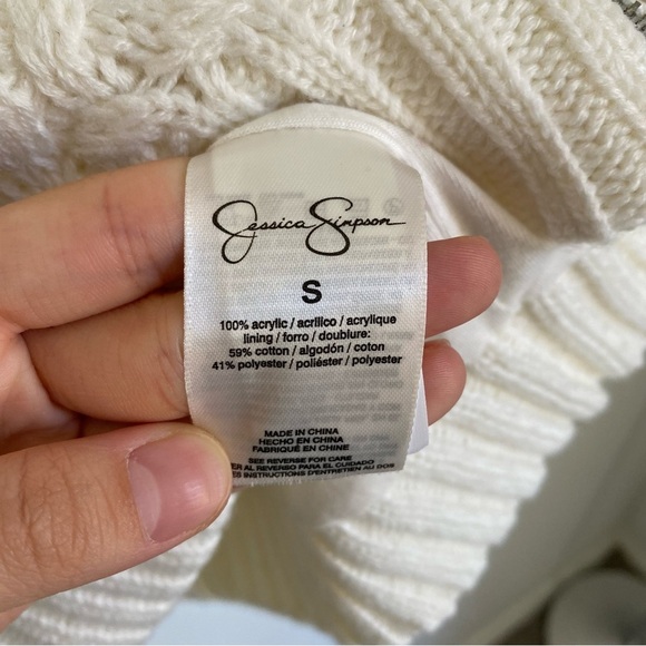 Jessica Simpson Vicky Cable Knit Sweater Moto Jacket S - Picture 4 of 5